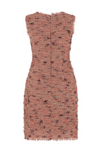 Load image into Gallery viewer, Fringe-Trimmed Sleeveless Couture Tweed Shift Dress - Dusty Pink