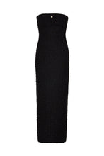 Load image into Gallery viewer, Strapless Full Length Evening Dress - Black Couture Tweed Dress