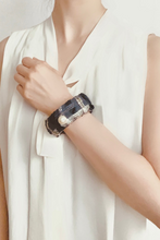 Load image into Gallery viewer, Luxurious Tweed Bangle Cuff - Navy
