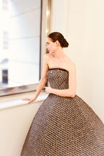 Load image into Gallery viewer, Strapless Couture Tweed Full Length Evening Dress