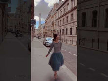 Load and play video in Gallery viewer, Tweed & Tulle Evening Dress in Grey