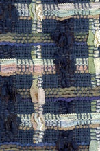 Load image into Gallery viewer, Fringe-Trimmed Sleeveless Couture Tweed Shift Dress - Navy
